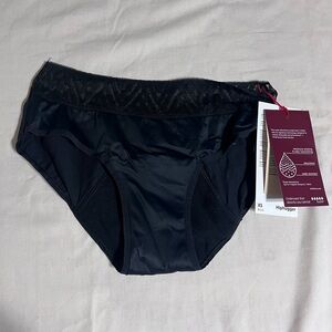 NWT Thinx Hiphugger Period Panties Underwear Black Super Absorbency Sz XS NEW!!